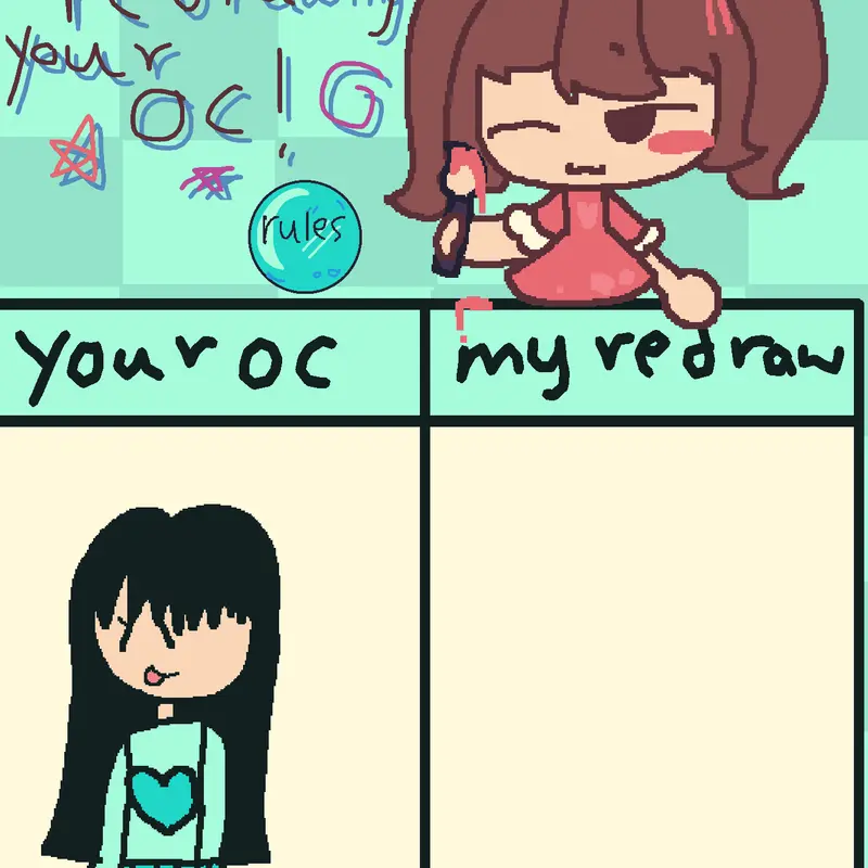 Redrawing ur oc!! by @bunnimeowz