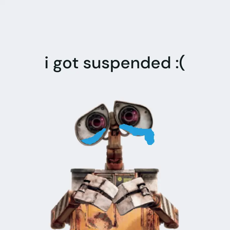 I got suspended again :( by @TigerDragon2026