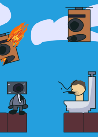Speakerman VS Skibidi toilet thingy