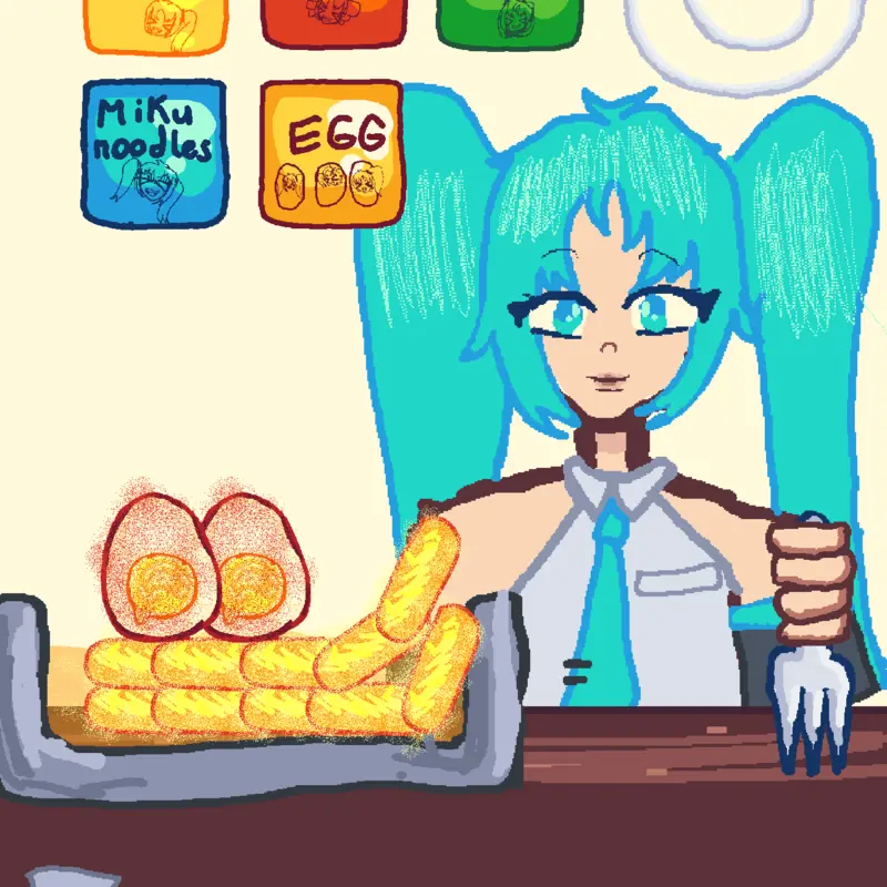 Miku mukbang by @mikuloverxx
