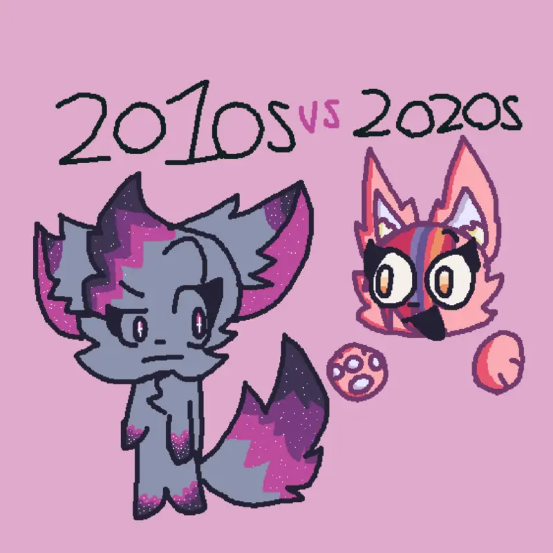 2010s ocs vs 2020s ocs by @RainbowFox14