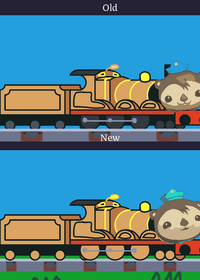 Old and new otter train locomotive free to...