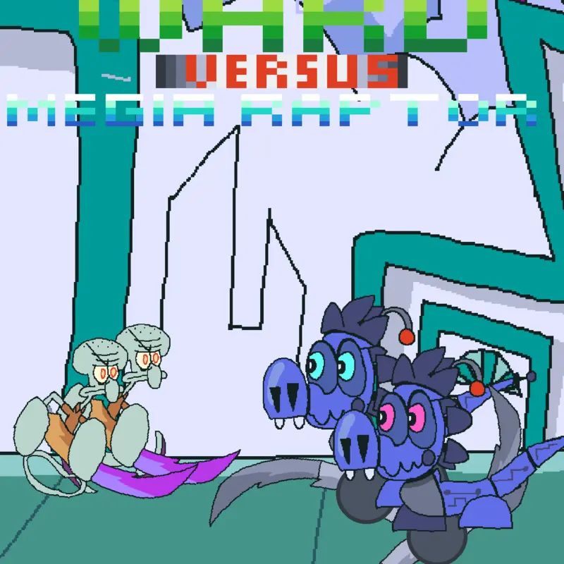 Squidward vs Megia Raptor by @Comany_Movie