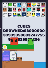Throw cubes in water
