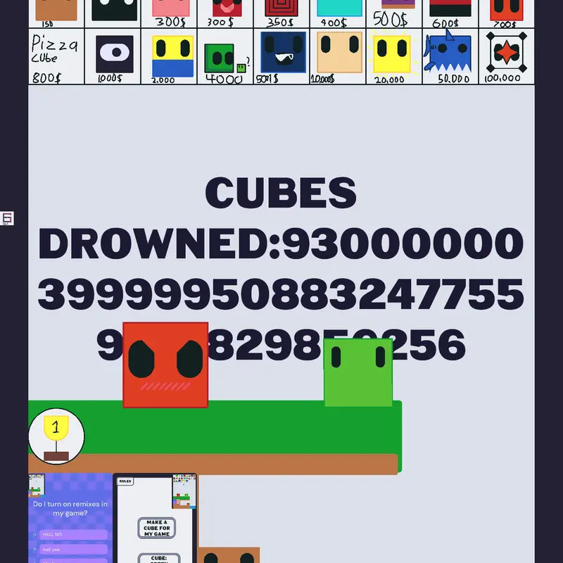 Throw cubes in water by @redfor018