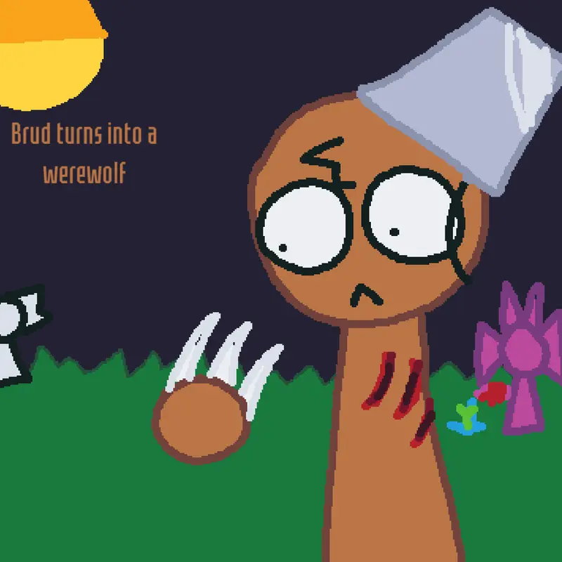 Brud turns into a werewolf! by @greenstarlovesvarold