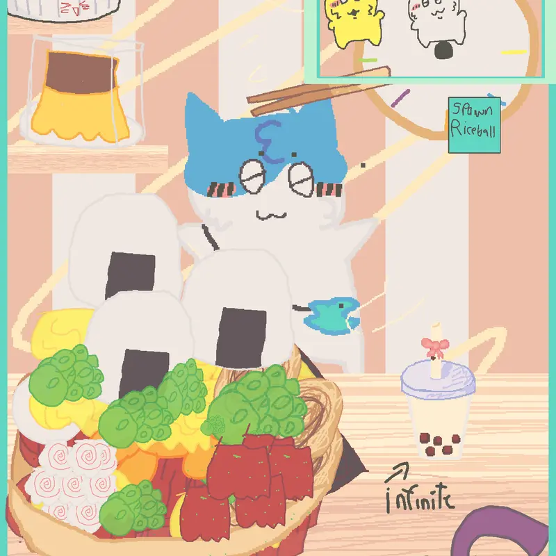 hachiware mukbang (>×<) by @zia27