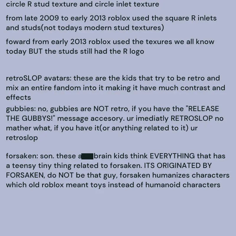 retro and retroslop info by @bowie_knife99