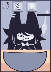 Miss circle eat oreo cereal