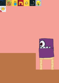 Feed the purple cube guy