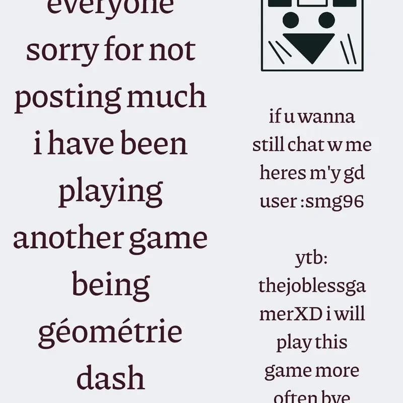 apology for not being online by @thejoblessgamerXD