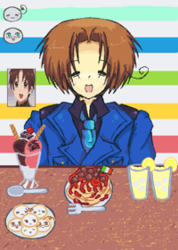 Hetalia Italy mukbang (^ー^)