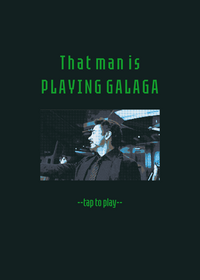 That man is playing galaga!