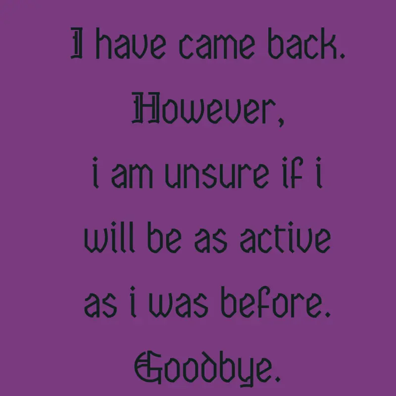 For i am back. by @RO-Team
