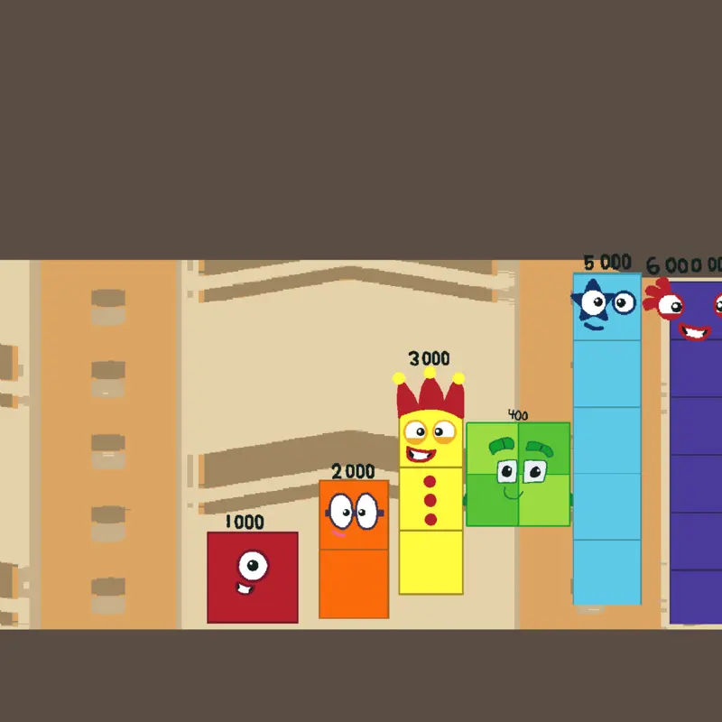 Number blocks in the BACKROOMS by @NildaBeatrizBenitez