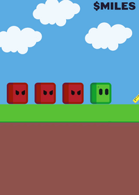 How long can 3 red cubes push 1 green cube?