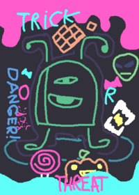 Funny chasm castle hallowen art