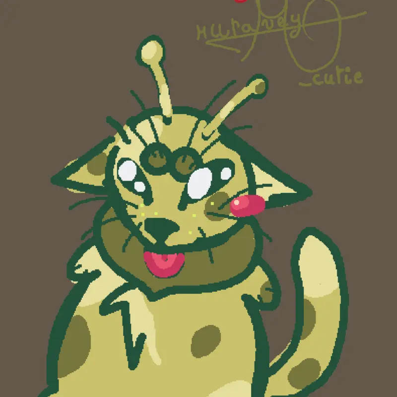 Silly alien cat 🥺 by @muravey_cutie