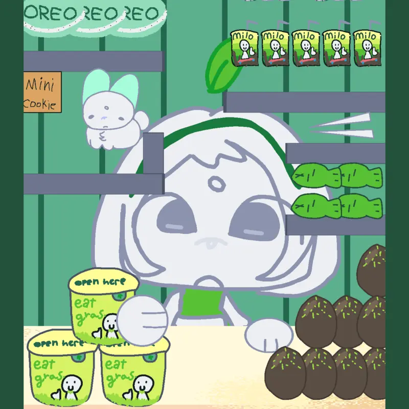 Green mukbang with binkblue by @binkblue