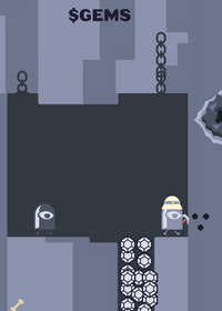 Collecting gems in the cave