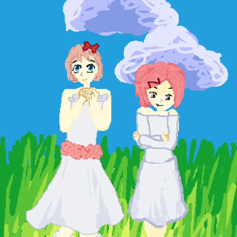 Sayori and Natsuki by @8_yo_11RUSTINISTUSSIN