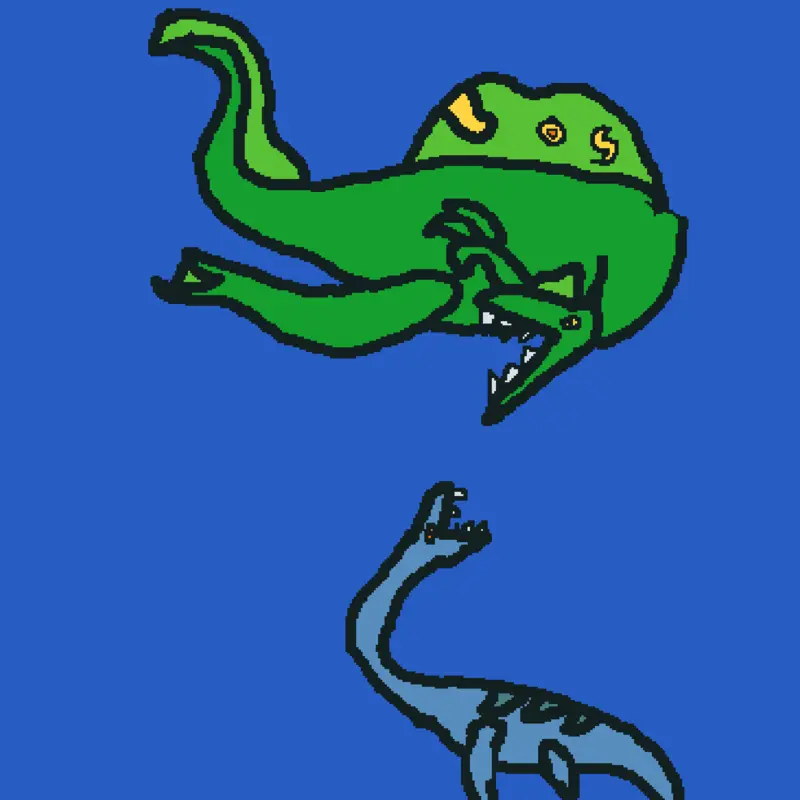 Spinosaurus vs elasmosaurus by @gillygames