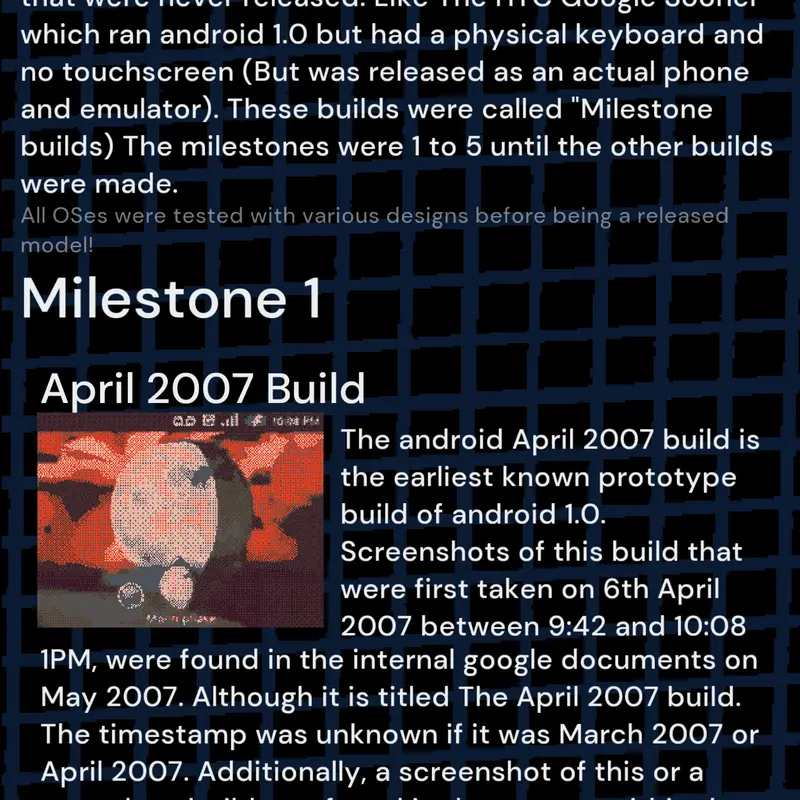 All android 1.0 prototypes by @cubascube
