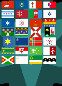 Flag Band: Flags with 6 pointed stars.