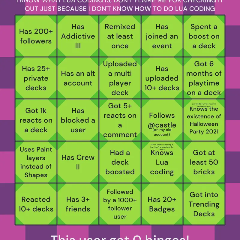 Bingo by @JellyBlossom456