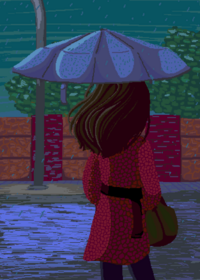 A forgotten drawing left out in the rain.