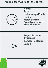Make a bee/wasp for my bee vs wasp game!