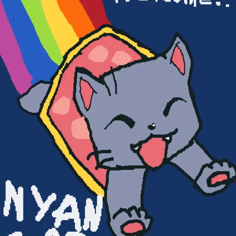 Nyancat feeding food by @RUNPLEN