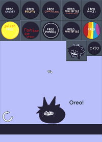 Miss circle eating oreo