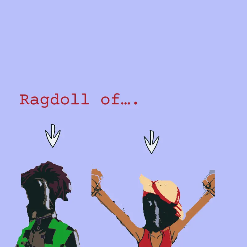 Luffy and Tanjiro Ragdoll! by @jerrlove123