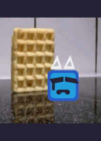 Cube gets smashed by a waffle