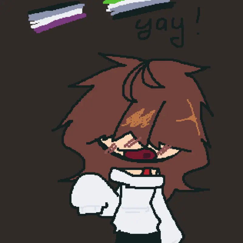 yayayayay I'm asexual and aromantic 🥹💗 by @bloody_rose