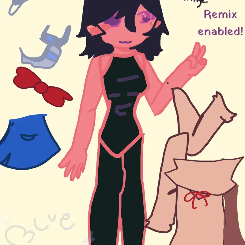 Lovity As Sayori But With Black Hair!!! by @BlueStickman1