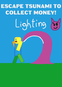 Escape tsunami to collect money!