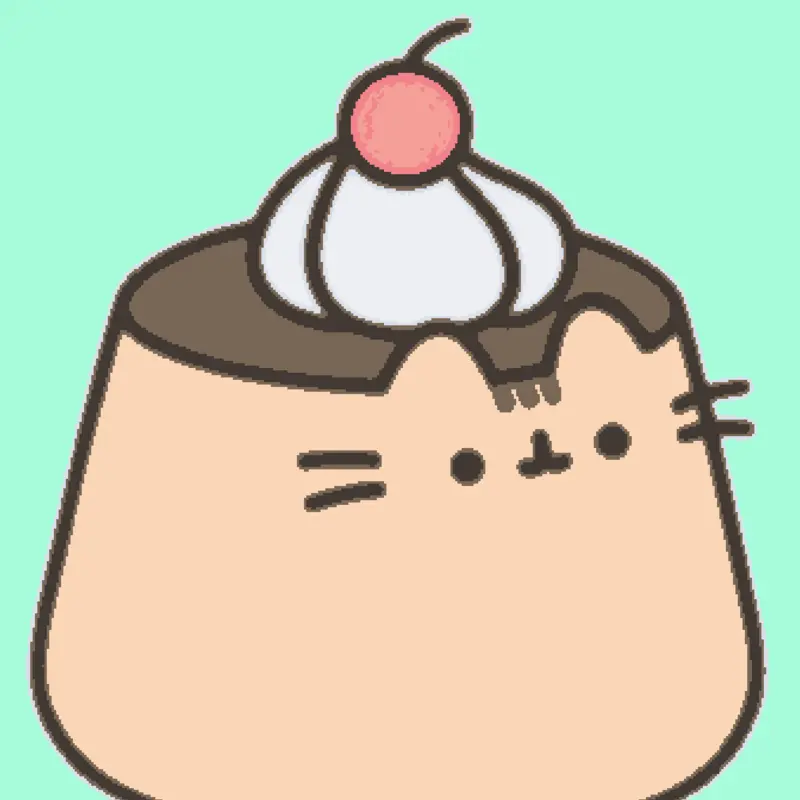 Pusheen pudding by @Silly_cuw