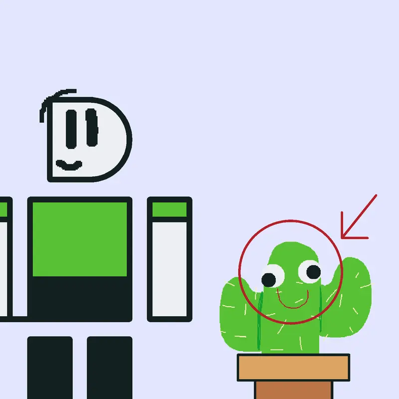 Oly tries to beatbox with cactus by @Alt_Account_Actp
