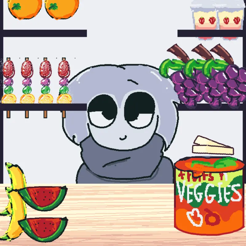 Alex tries fruit by @Adudu_1BestFan