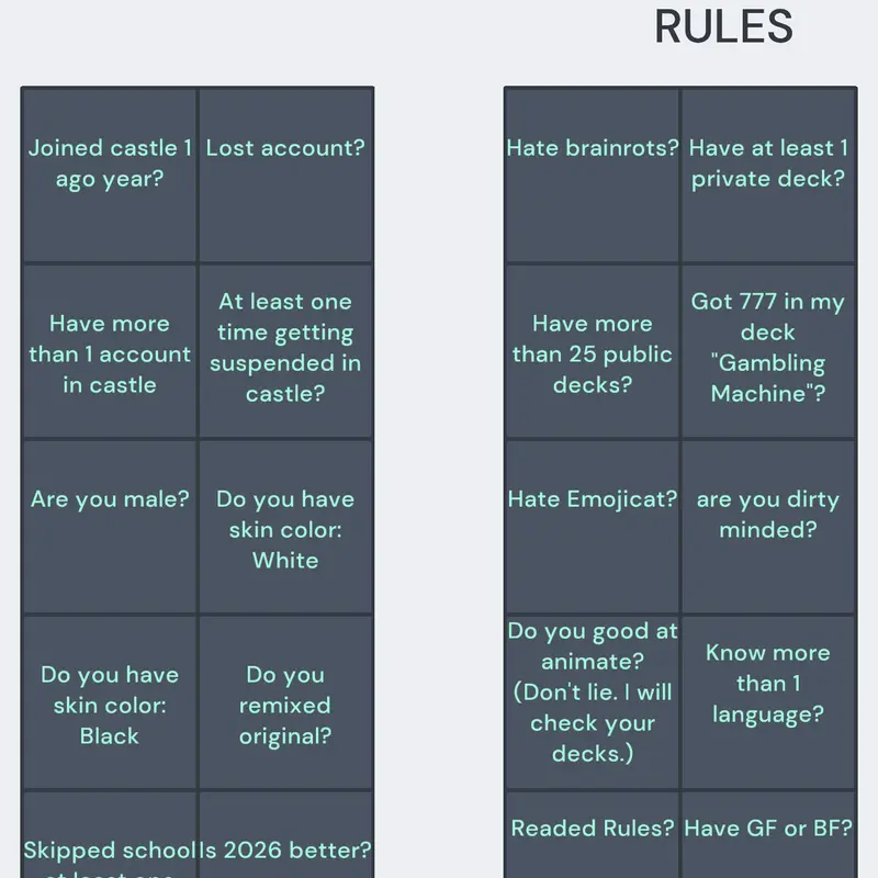 BINGO! by @JoinerOfRG