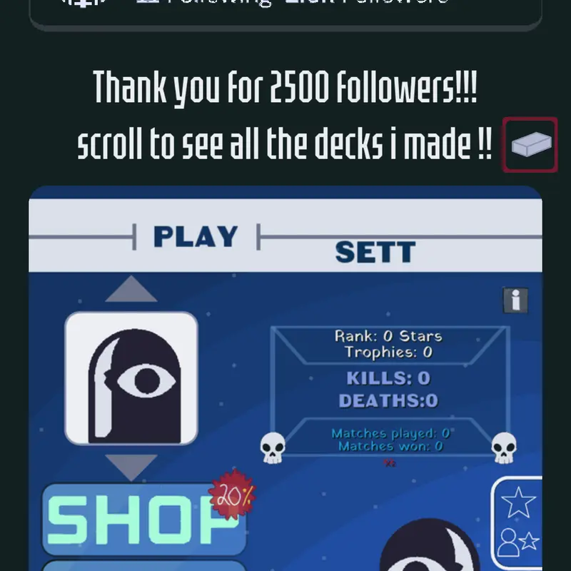 2500 followers deck collection by @SnowPlor