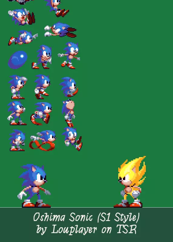 Oshima Sonic Sprites by @Macawzin