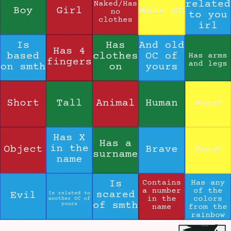 oc bingo? by @weededbanjex