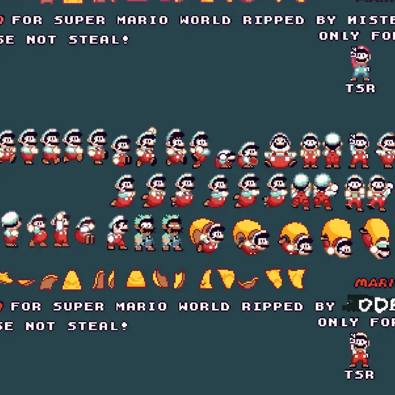 Mario sprites Super mario world by @ElOdesey