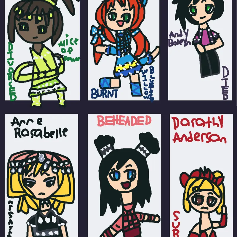 My Six The Musical Ocs I Have by @RandomYoutuber