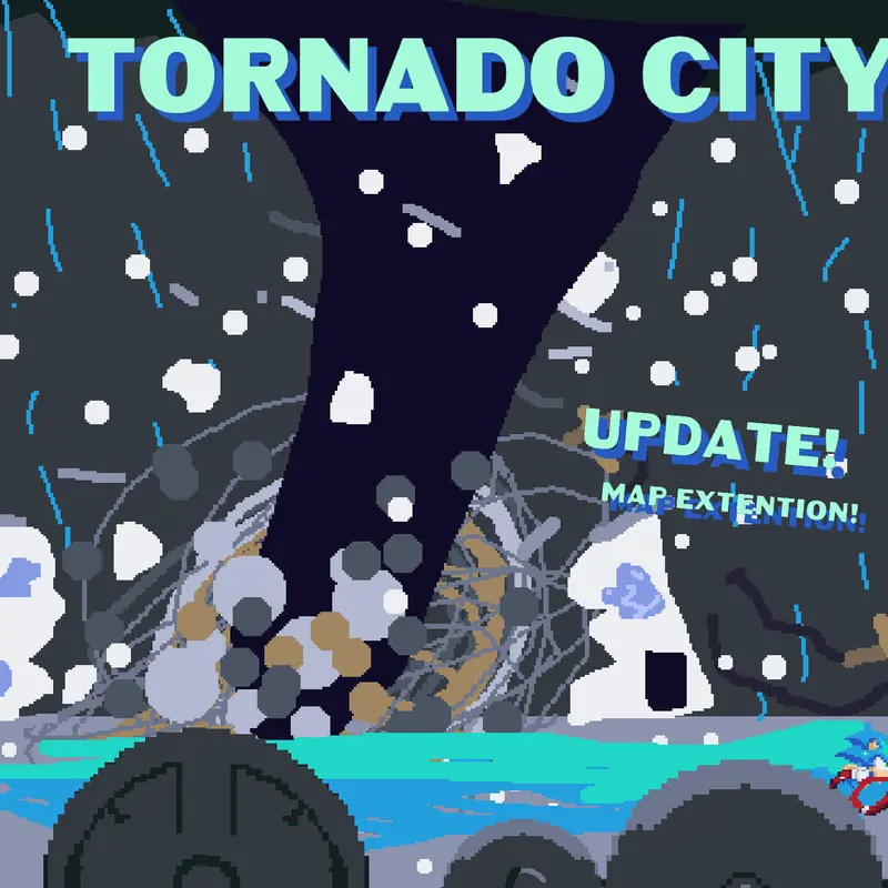 sonic in tornado by @antigoat