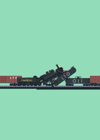 The wreck of engine 102