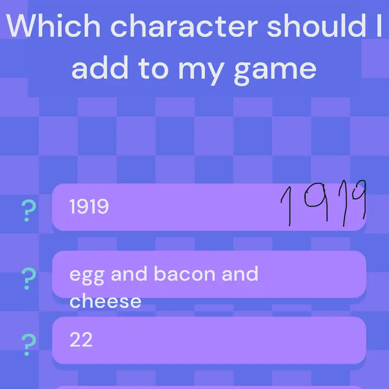 Which character should I ask my game? by @naieem